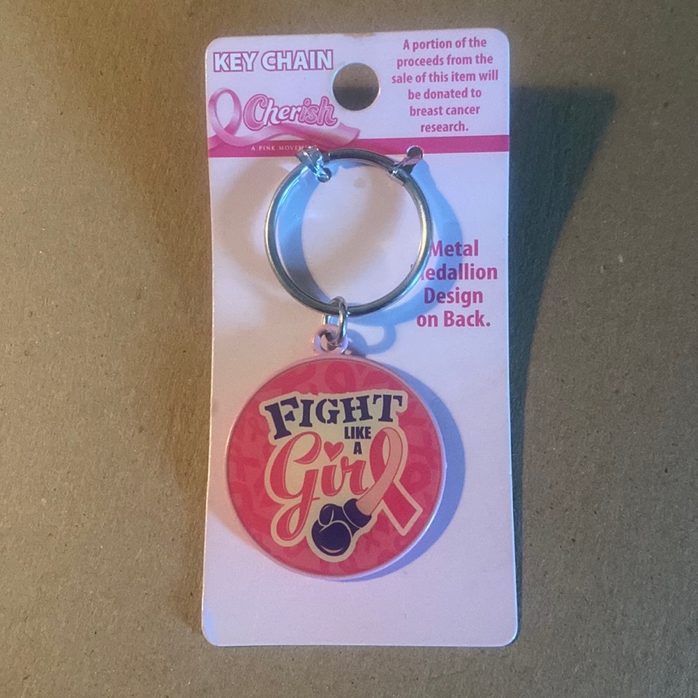 Double sided Breast Cancer keychain